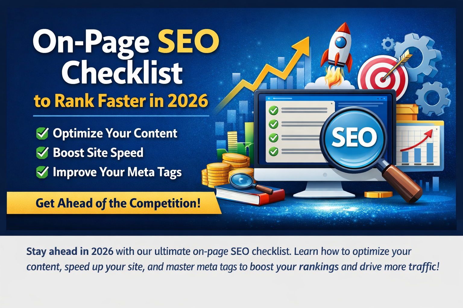 On page SEO Checklist to rank faster in 2026 14 proven ways.