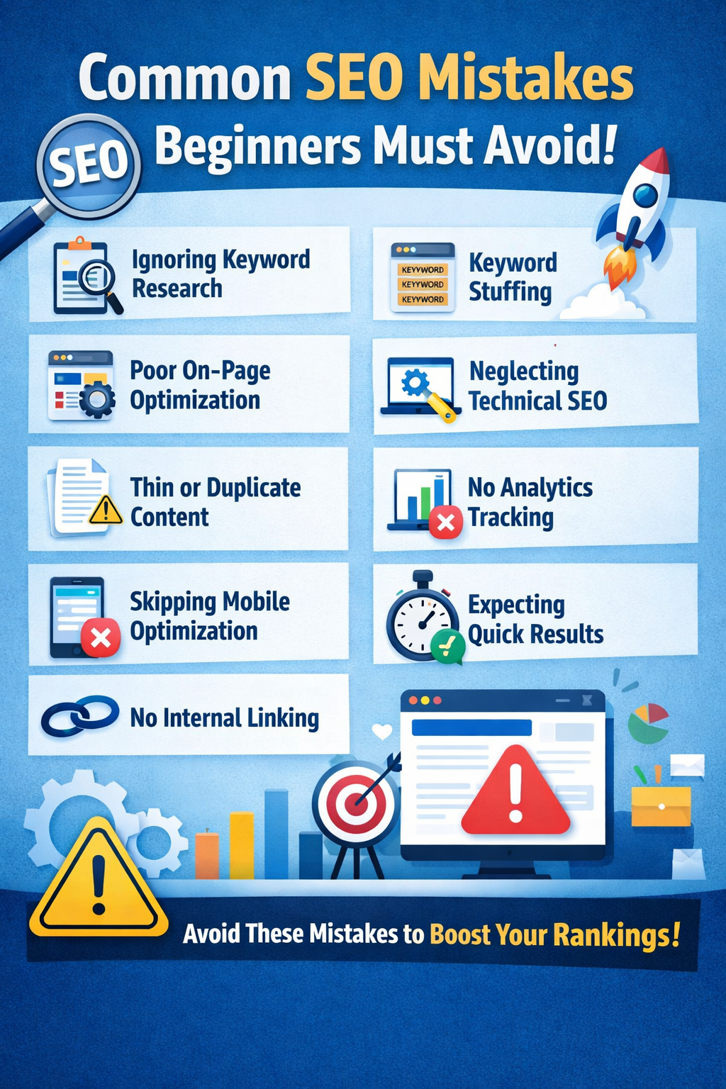 common seo mistakes beginners make